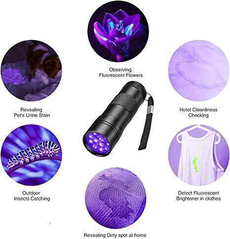 UV Black 395nm Handheld Ultraviolet Flashlight Portable Blacklight Detector Mini Torch Light for Pet Urine H260131