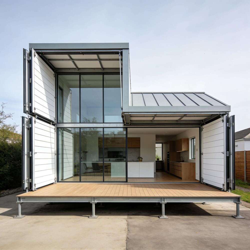 Folding Container House 20ft 40ft Quick Install Modular Office For Construction Site Workers Dormitory Waterproof Steel Frame Mobile Living Unit