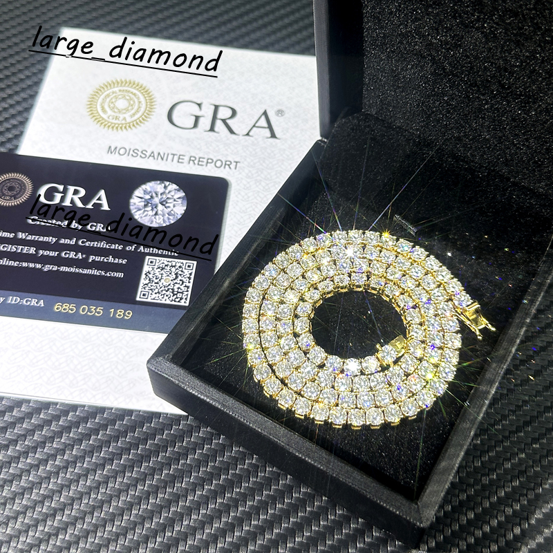 Luxury Style Design 3mm D Color VS1 Quality Round Shape 4 Claws LAB Created Diamond 14K Lab Grown Diamond Tennis Necklace