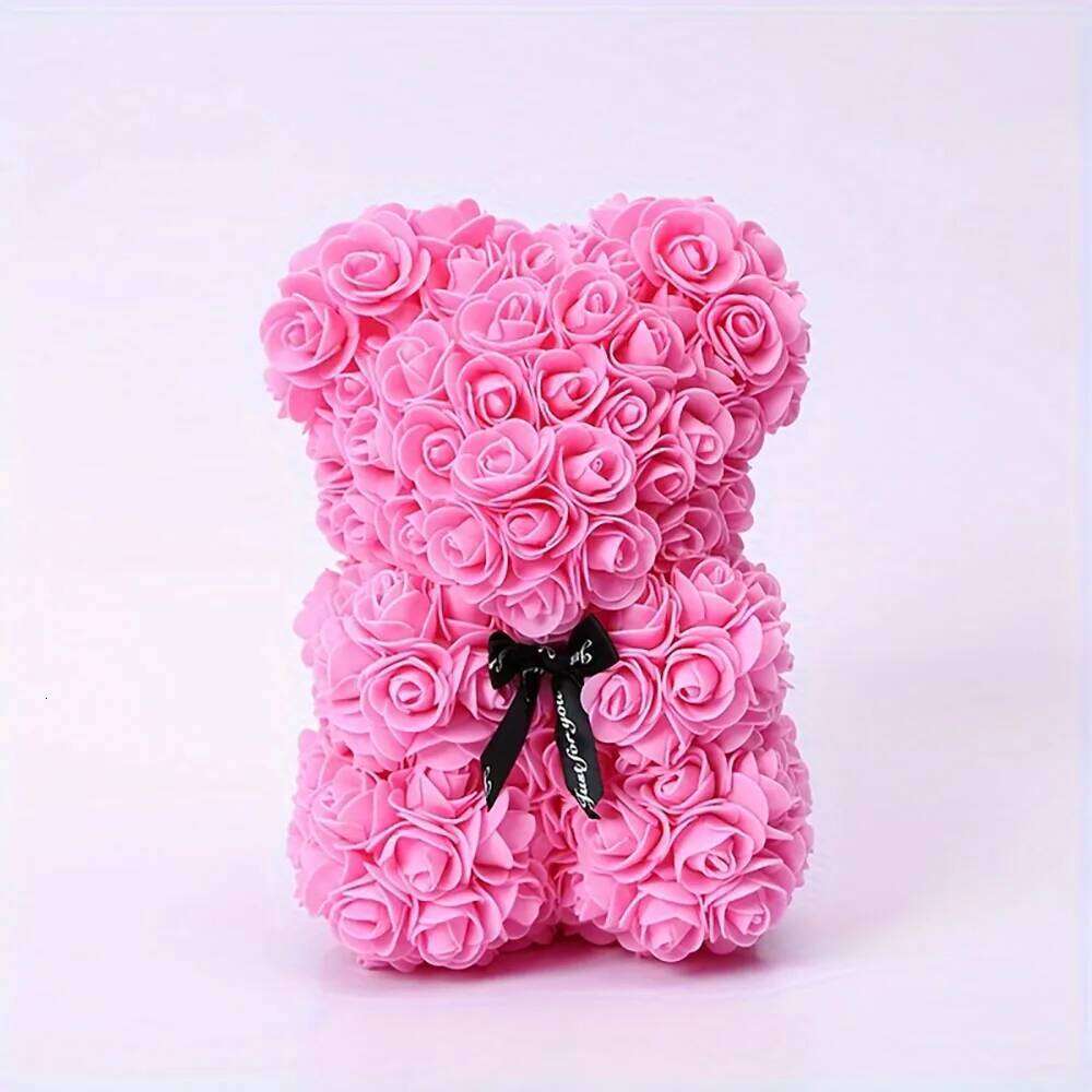 1pc Rose Artificial Foam Flowers Bear Made Of Roses For Valentines Mothers Day, Anniversary, Birthday Gifts Y260131