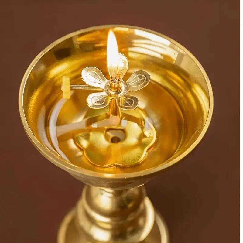 1pc Elegant Golden Candle Holder with Adjustable Wick - Heavy-Duty Candlestick, Tabletop Decor for Home,Office,Wedding, or Hotel Y260131