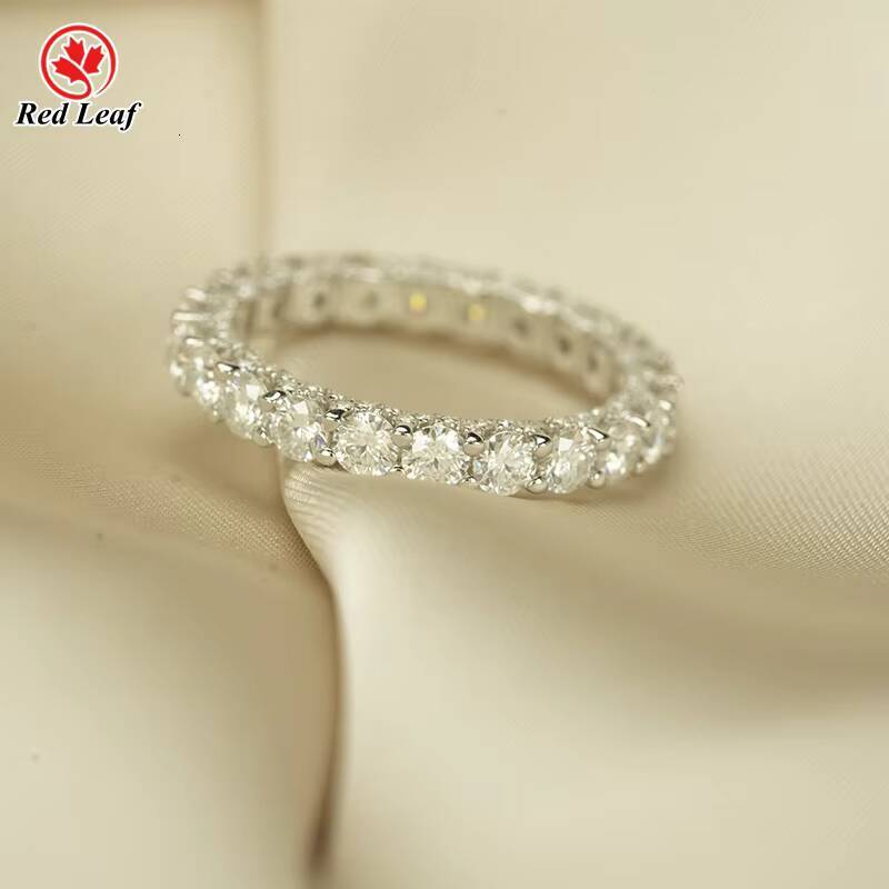 Redleaf 30mm Round Cut 925 Silver Ring GRA Certified Moissanite Ring Custom Wedding Ring Engagement Ring