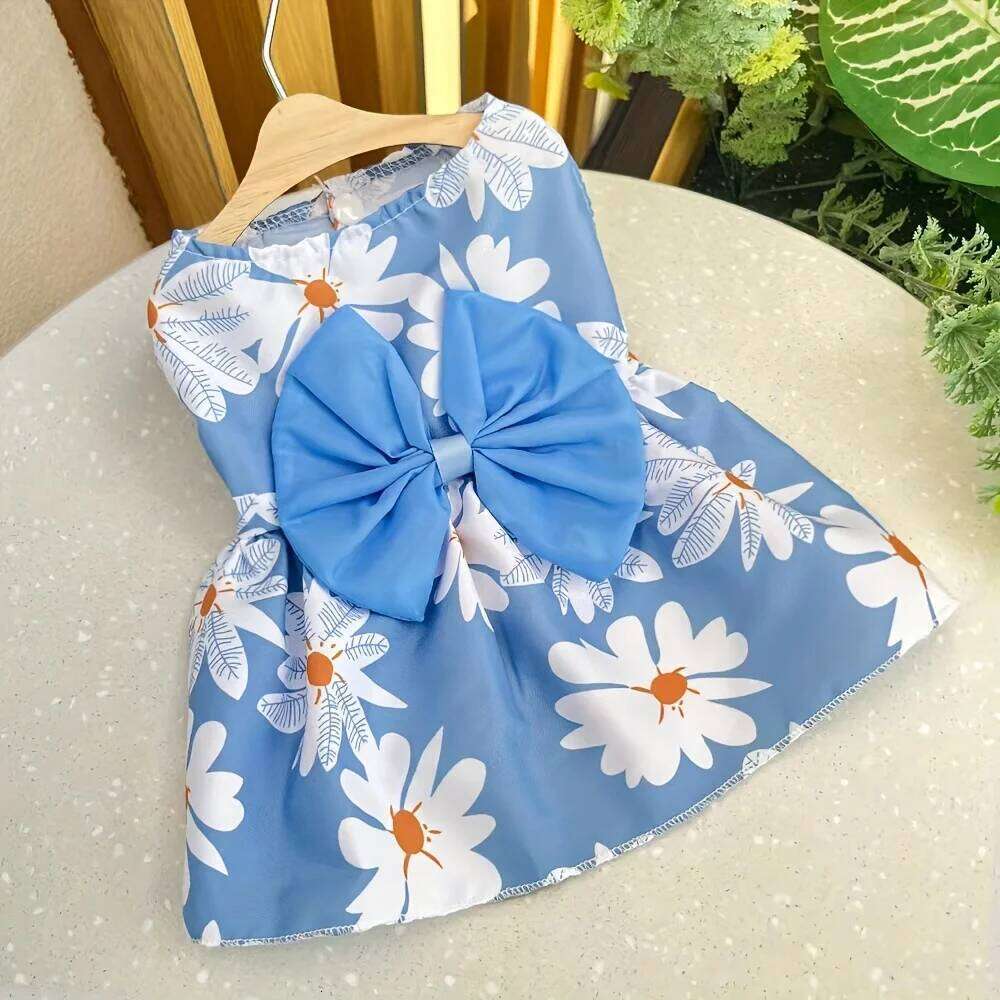 Floral Princess Dress For Dogs, Dog Spring Summer Trim Dress, Thin Cute Pet Clothes H260130