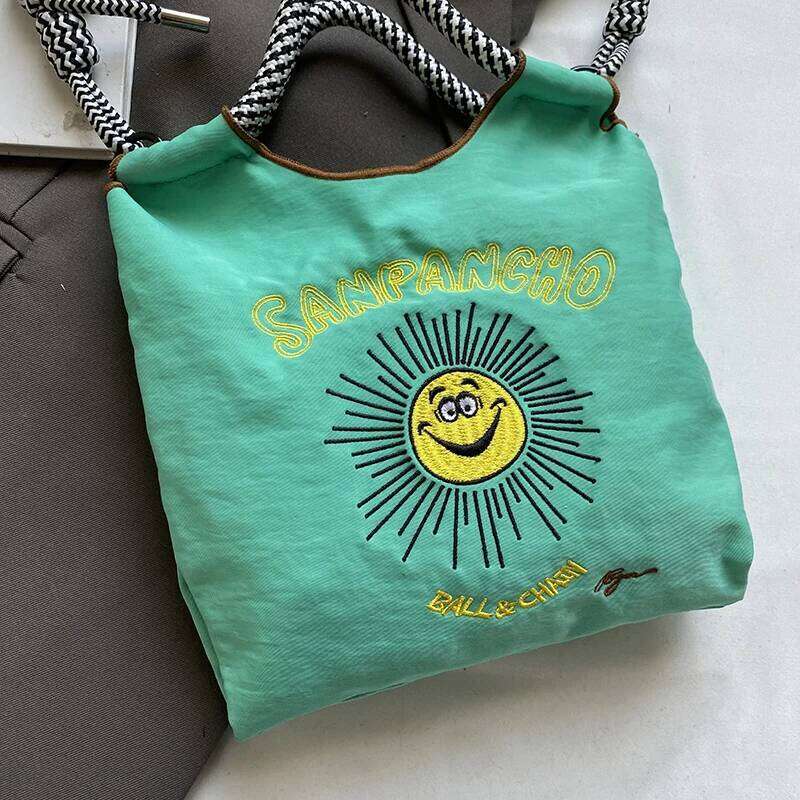 Armpit eco-friendly exquisite embroidery; waterproof nylon shopping bag; handbag for ladies; single shoulder