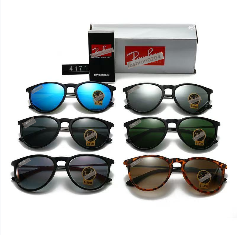 Fashionable polarized sunglasses designer for men and women. Brown shell, black metal frame, dark lenses. 4171 sunglasses: Some colors have polarized light Gift box RRBB