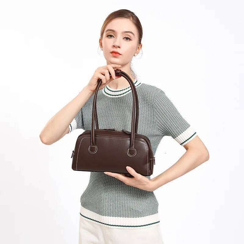 PU Leather Versatile Large Capacity Soft Tote Handbag Solid Color Elegant Underarm Travel Party Shoulder Bag