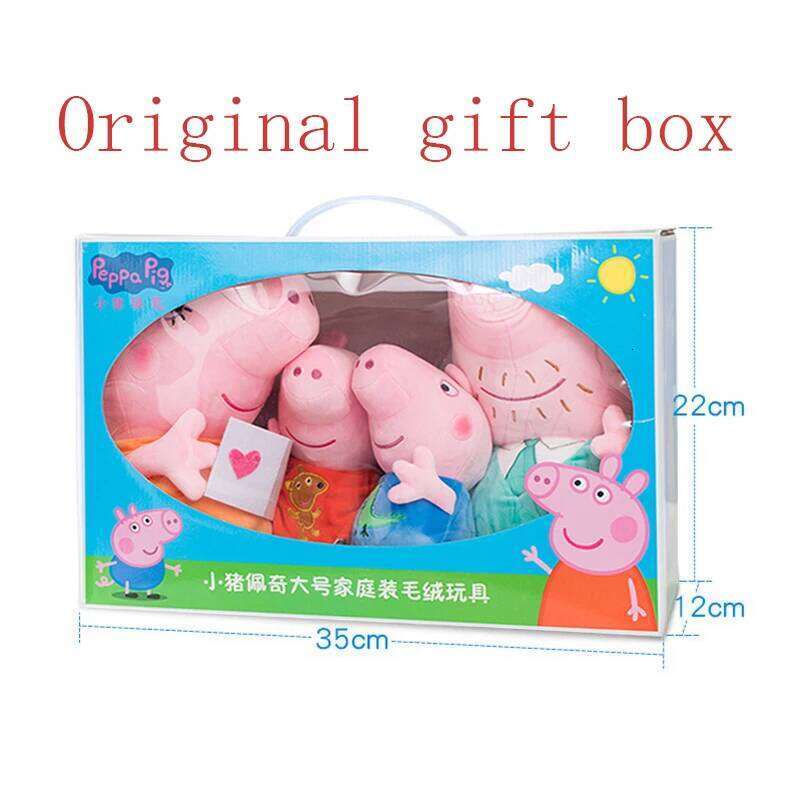Original Peppa Pig George Holiday Party Decoration Kawaii Family of 4 Suit Plush Dolls Children's Toys Christmas Gift Z260131