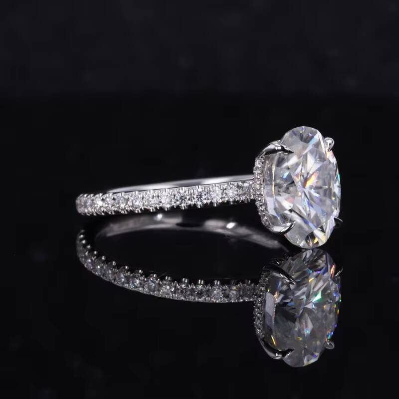 14K Gold Jewelry Oval Shape Moissanite Y Diamante Engagement Rings
