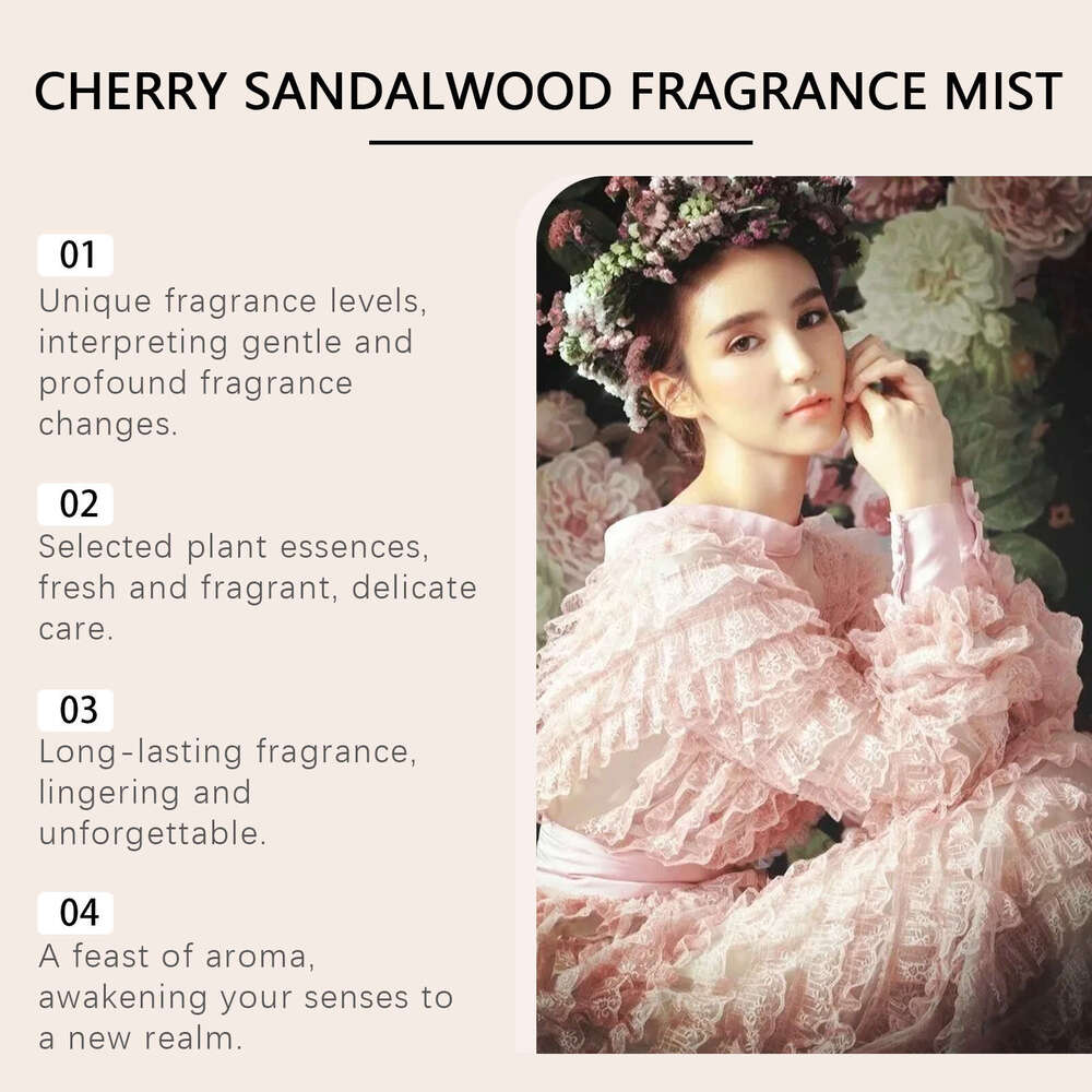 Roxelis Cherry Sandalwood Romantic Body Fragrance Natural Fresh Light Scent Daily Dating Long-lasting Elegant Perfume S260131