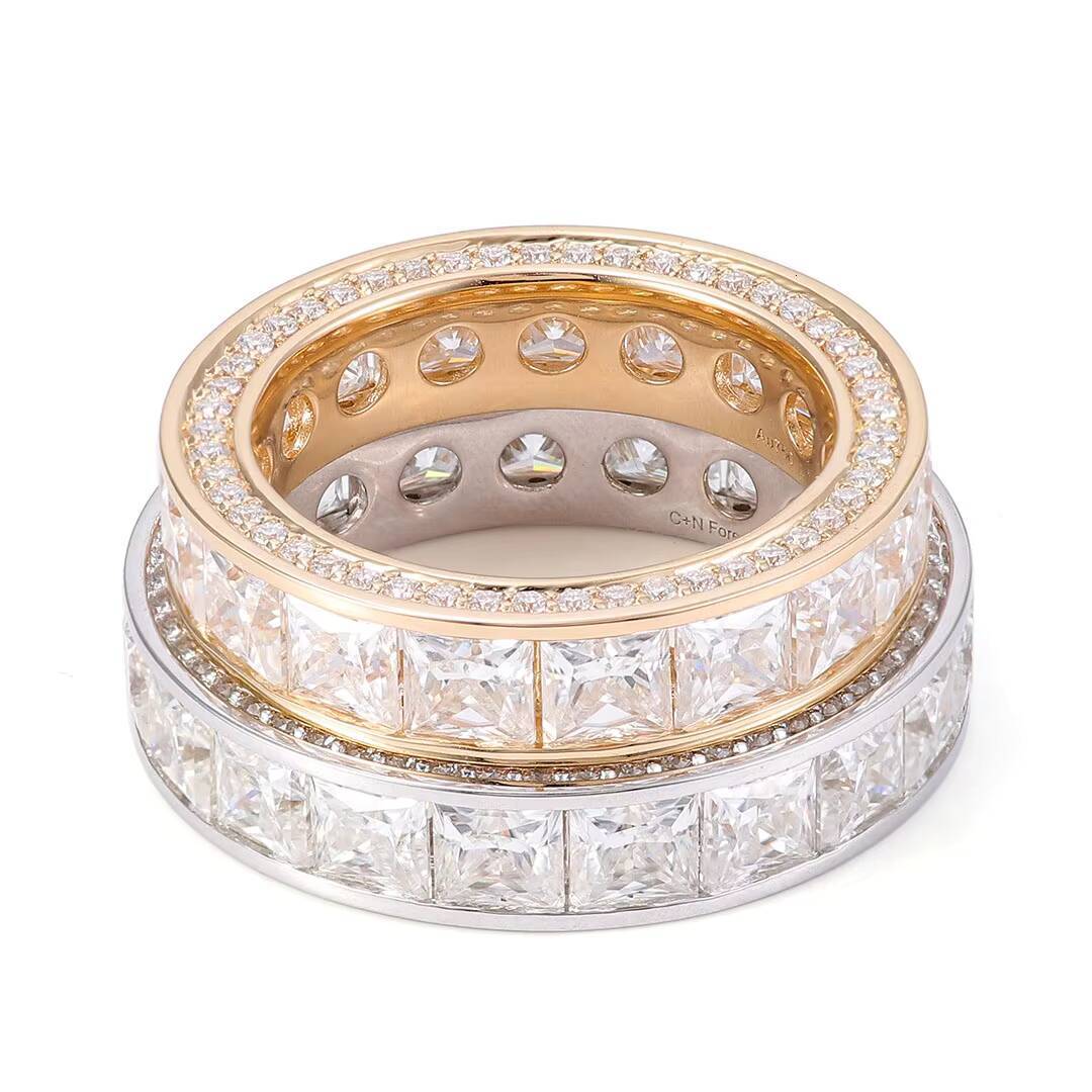 Twinkle Jewelry Dainty Rings 10k Gold and Gold Princess Cut Moissanite Ring Minimalist Design for Couple Wedding Rings Set