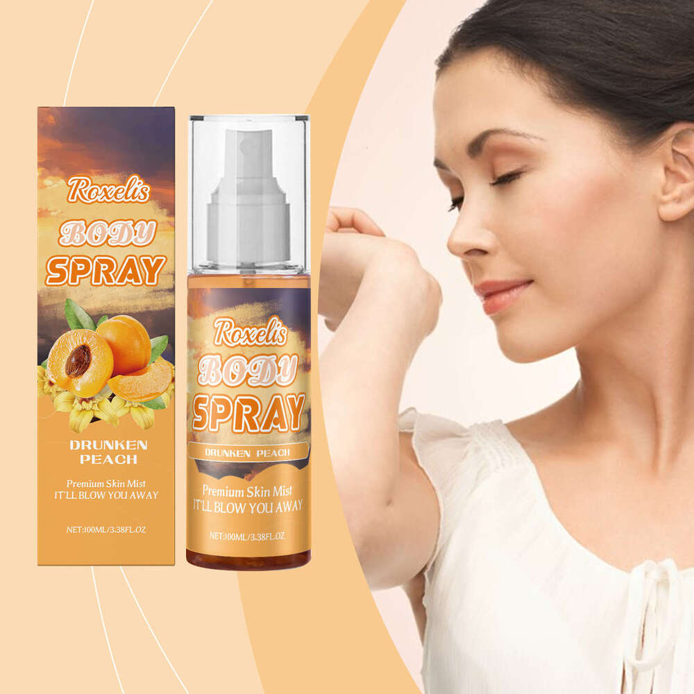 Roxelis Peach Champagne Body Spray Fresh Fragrance Gentle Long-lasting Multi-layer Elegant Perfume S260131