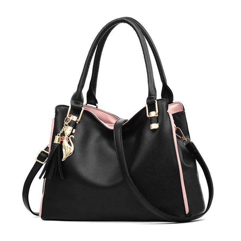Vento Marea Big Bag For Women 2023 Black Soft Pu Leahter Totes Tassel Classic Large Capacity Handbag Winter A4 Purse Many Pocket XJ260130