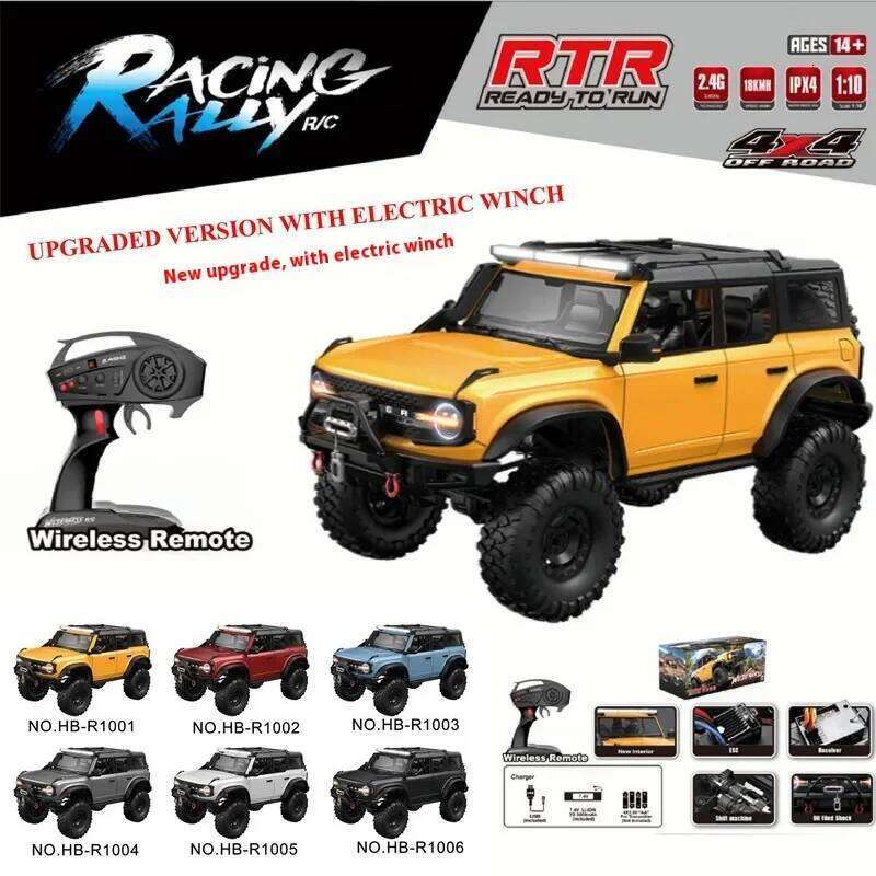 NEW Upgrades 2025 HB R001 Bronco with electric winch 1/10 4WD Remote Control Off-road Vehicle Electric Model RC Climbing Y260131