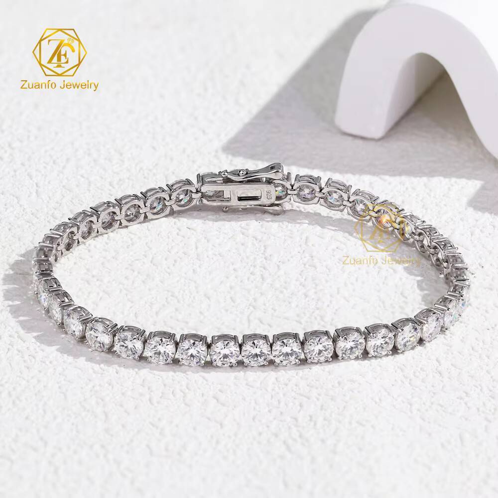 Factory Wholesale D Color VVS1 Clarity Moissanite Tennis Bracelet Daily Wear Pass Diamond Chains Moissanite Bracelets Bangles