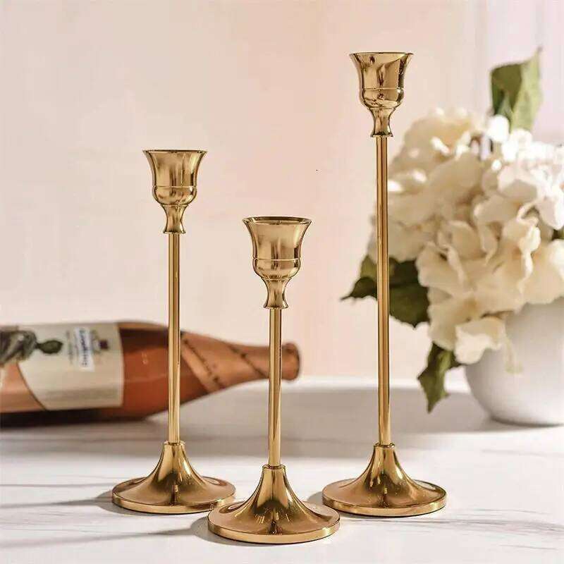 1/3Pcs/Set European Style Metal Holders Fashion Wedding Table Candle Stand Exquisite Candlestick Christmas Y260131