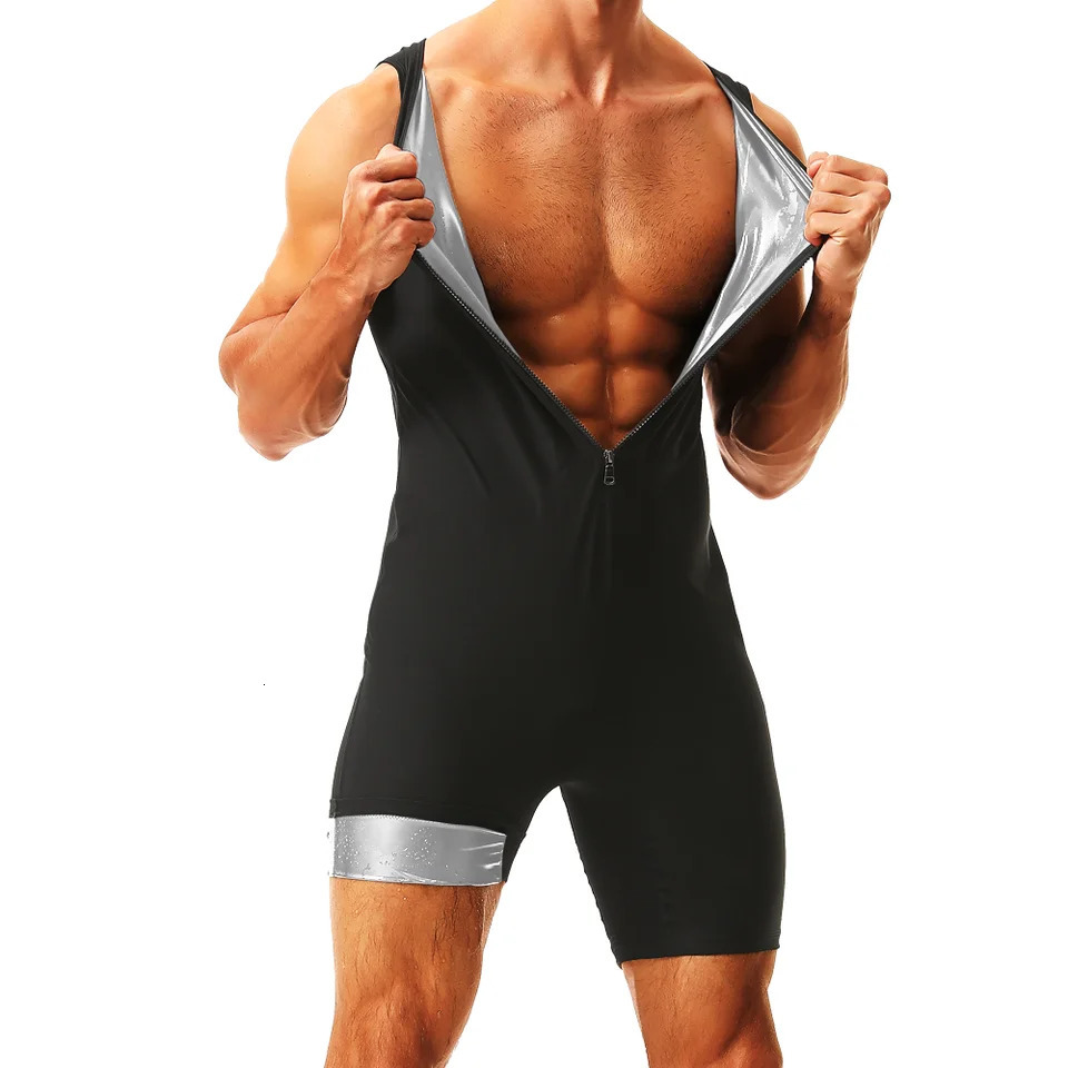 Men Sweat Sauna Bodysuits Waist Trainer Thermal Slimming Body Shaper Corset Belly Control Gym Fitness Fat Burning Shapewear 260108