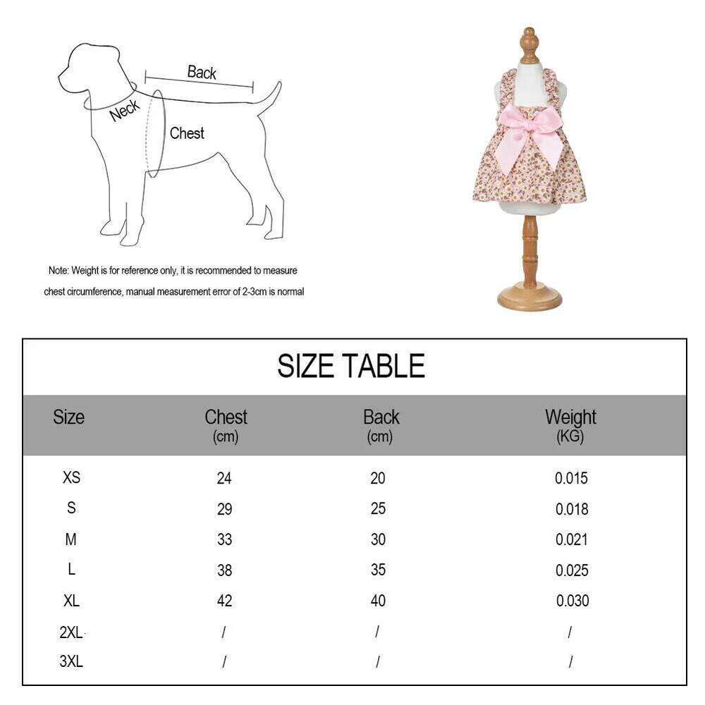 Floral Princess Dress Spring Dog Clothes Sweet Pet Clothing Bichon Yorkshire Cute Printed Puppy Cat Thin Skirt H260130