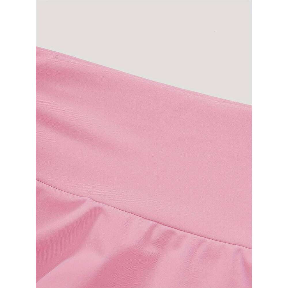 2025 New Solid Color Women Summer Fashion Outdoor Versatile High Slim Fit Elastic Waist Short Skirt Goods In Stock XJ260131