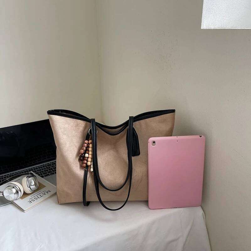 Autumn & Winter Tote Bags for Women Soft Comfortable Faux Suede Ladies Handbag Designer Shoulder Bag Elegant Women's Work Purse XJ260130