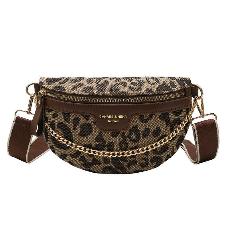 Explosive BBao Leopard Print Chest Single Shoulder for Women 2026 New Trendy Cool Retro Plaid Crossbody Waist Bag Versatile