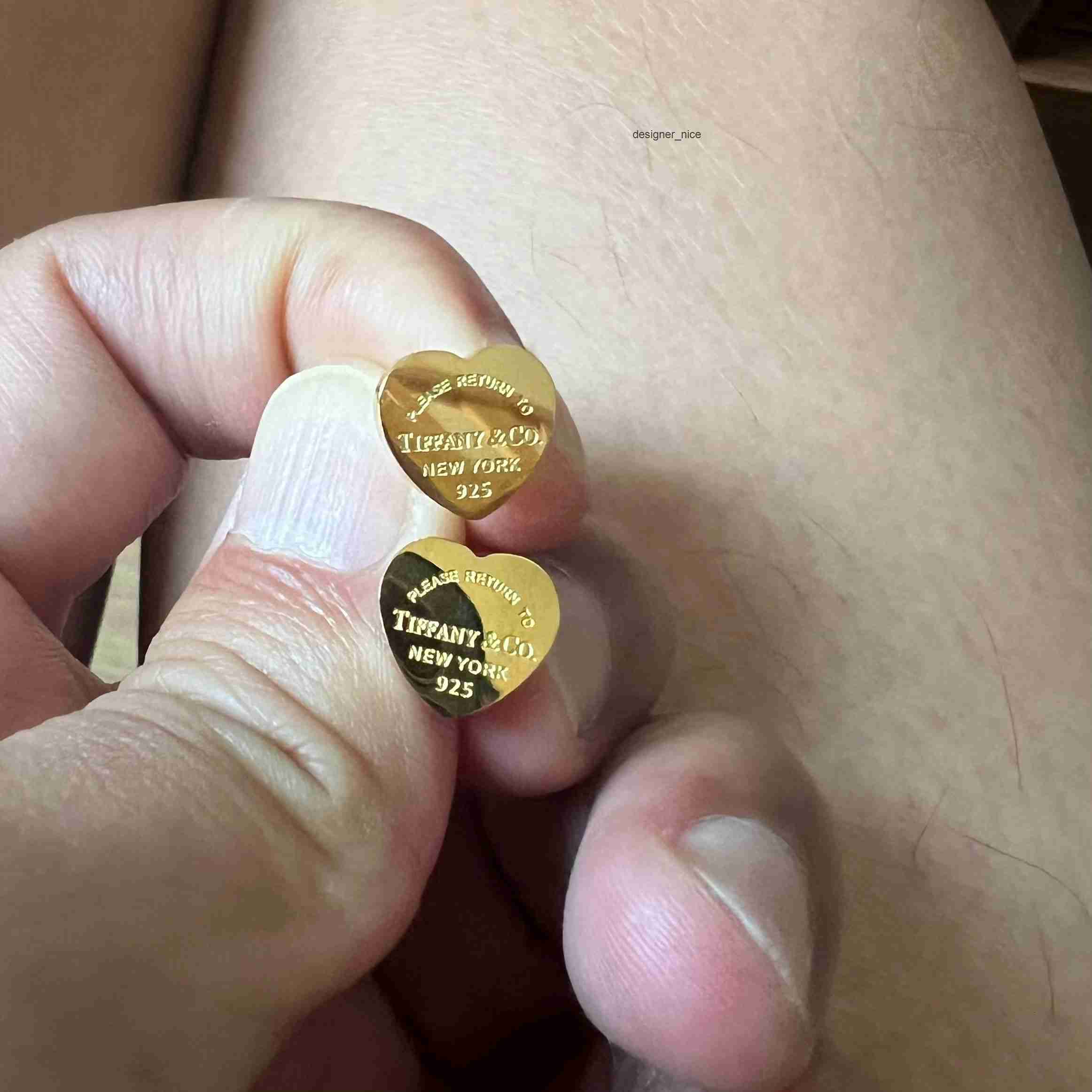 designer jewelry heart shape earrings studs small letter stud rose gold sier women tiffamy and co tiffanyx tiffanies men wedding party tiffanies and tiffanyx co YWUW