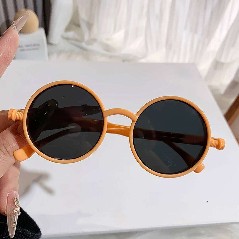 Photography Eyewear Trendy Kids Round Boys Uv400 Sun Glasses Lightweight Children'S Sunglasses For Stage Fashion H260130