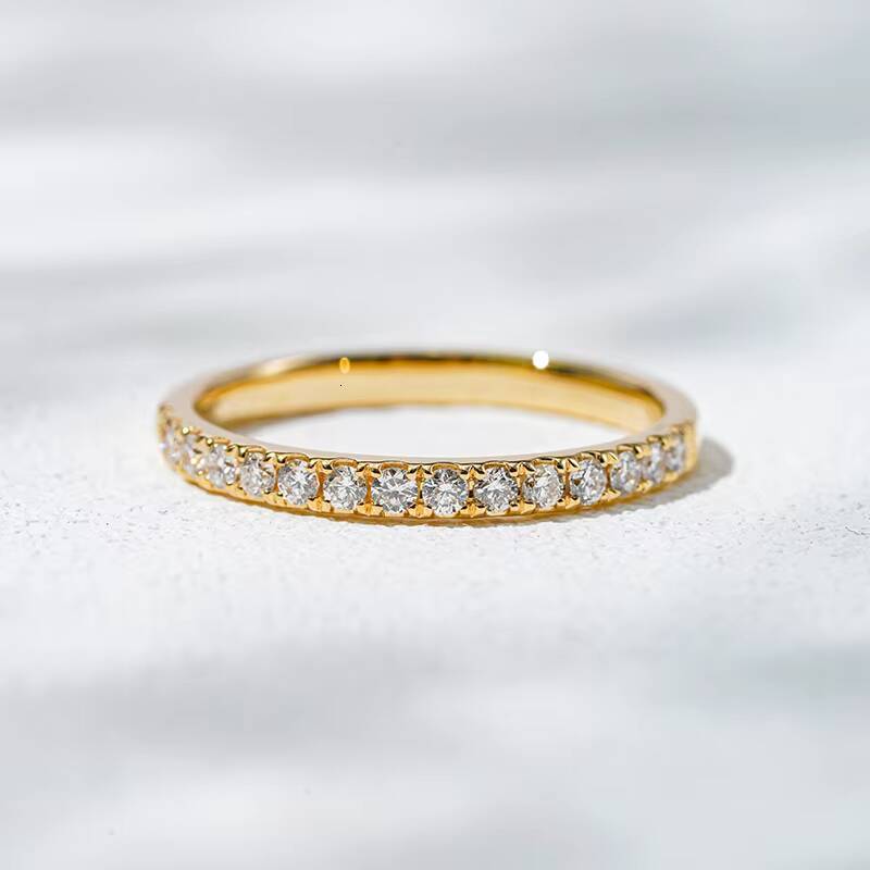Wholesale Round Diamond Eternity Band Ring 18K Solid Gold CTW 03CT Wedding Band Ring