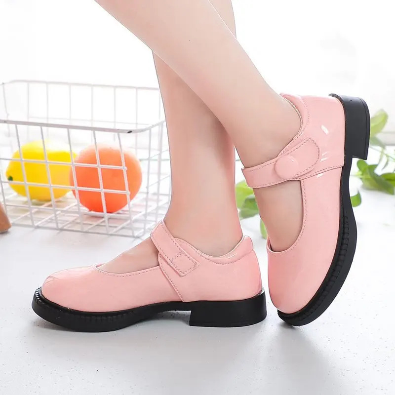 Girls Leather Shoes for Wedding Party Black White School Shoes Children Dress Shoes Princess Sweet Kids Mary Janes Classic 26-36 260124