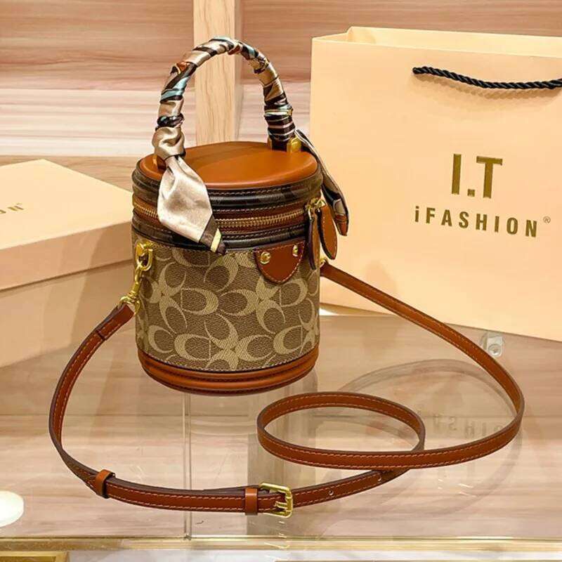 Women's 2023 new fashion designer cylinder handbag single shoulder crossbody women's small bag