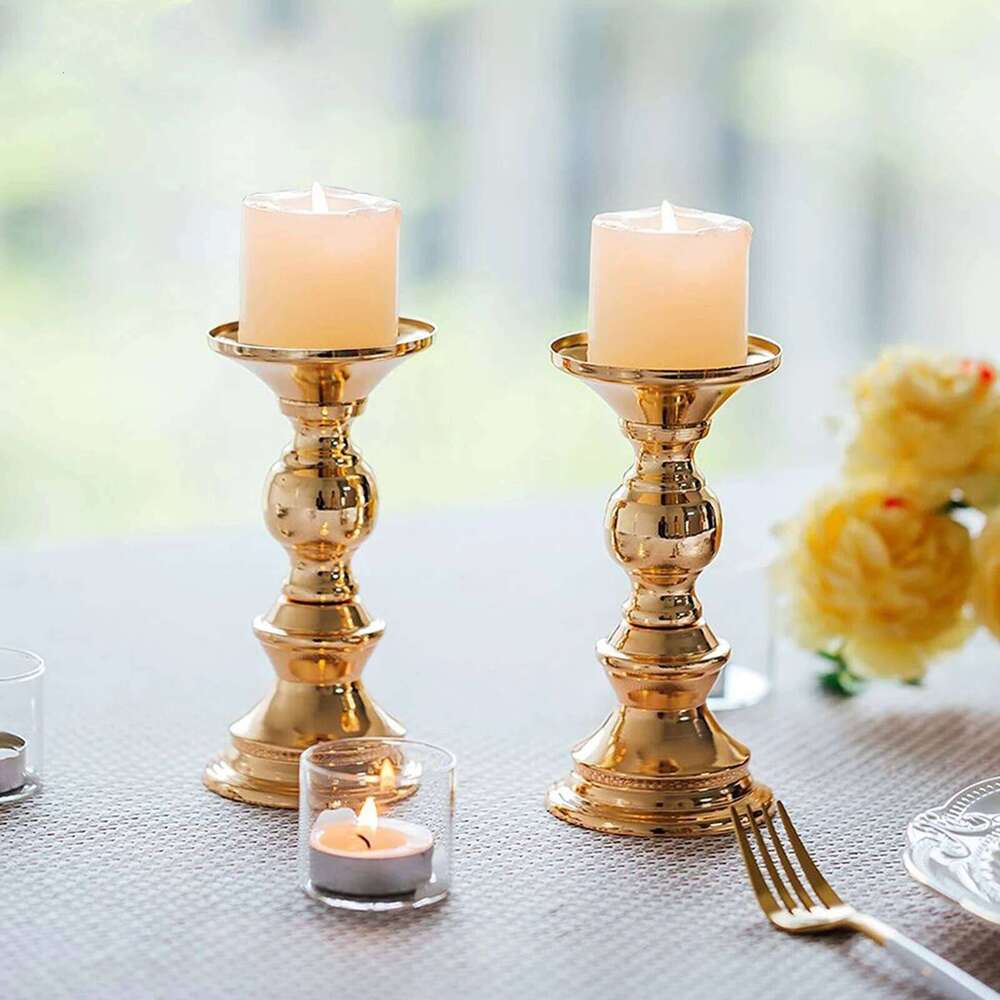 2 Pcs Pillar Holders, Wedding Centerpieces Metal Candle Holder Candles Stand Decoration Ideal for Weddings Special Events Y260131