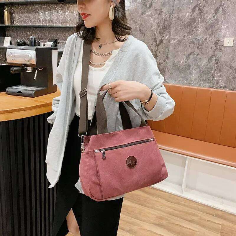 Women's Multi-Pocket Canvas Retro Shoulder Bag