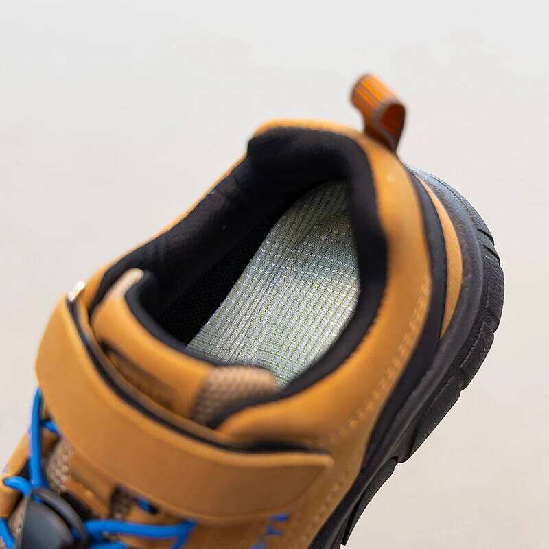 Children's Sneakers Size 23-33 Yellow Leather Boys Girls Casual Four Seasons Blue Lightweight Non-slip Kids Outdoor Shoes Y260128