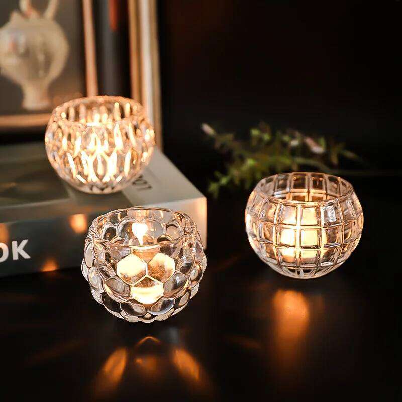 European simple ins thickened glass candle stand romantic table candlelight dinner creative home decoration Y260131