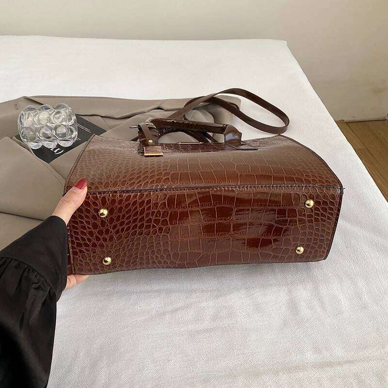 Ladies Handbag Crocodile Tote Large Capacity Crossbody Bag Work Travel Fashion Gift