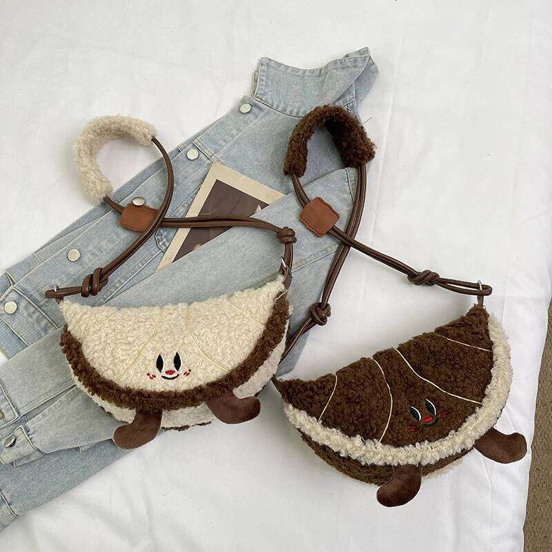 Japanese Style Kawaii Cute Cartoon Plush Shoulder for Women Small Hobo Crossbody Bag Lady Girls Winter Trendy Phone Purs XJ260131