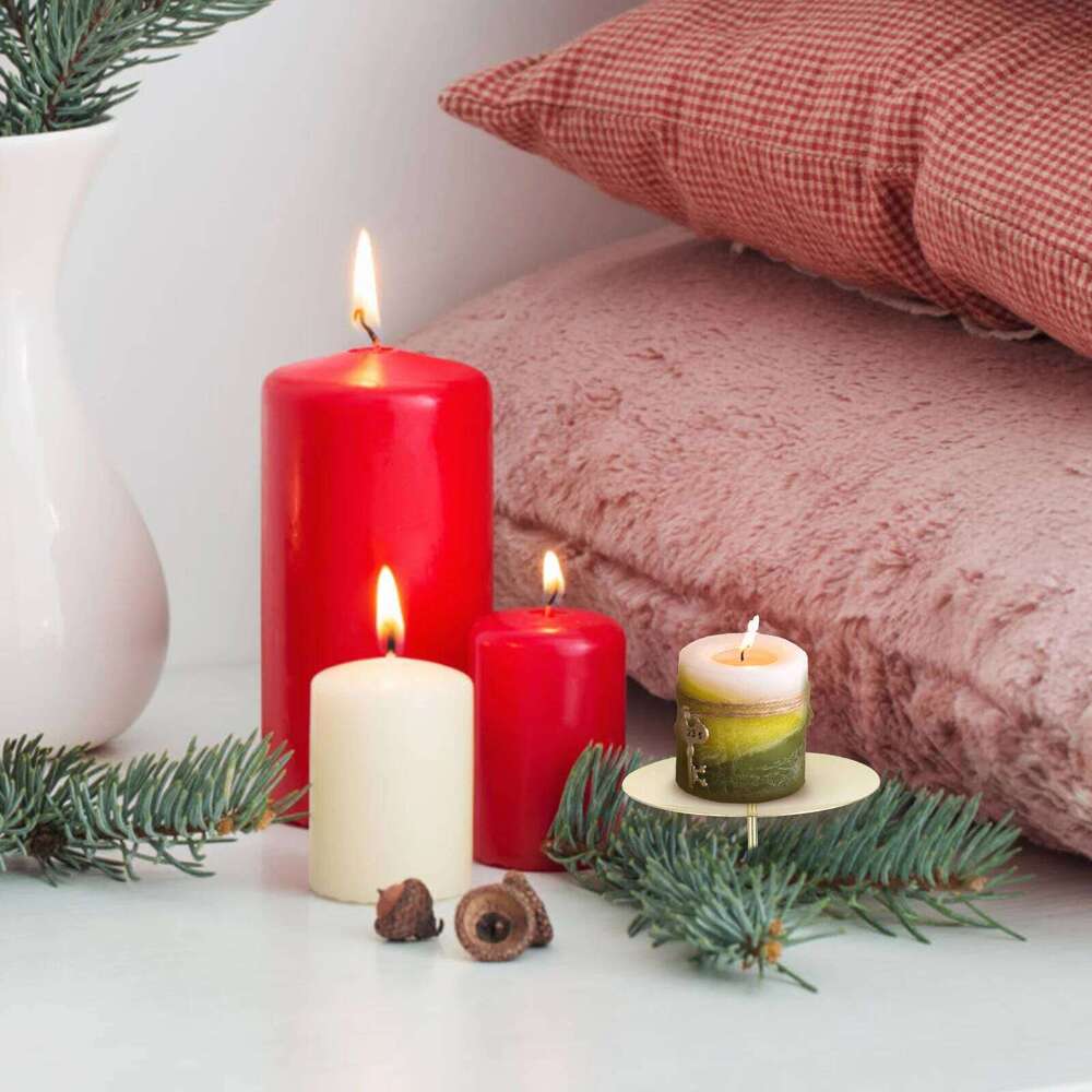 10 Pcs Flat Metal Fixators Wreath Pillar Holders Fixing Accessories For Christmas New Year Festival Decorations Y260131