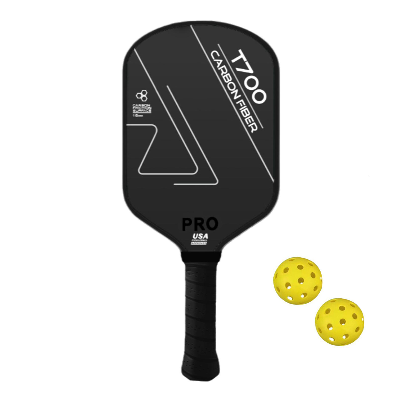 T700 Textured Matte Carbon Fiber Pickleball Racket Integrated Blade Offensive Same Model 16mm Thick Professional Competition In Stock