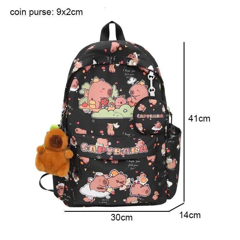 Student Teenager Children's Rucksack Women Casual School Bags Kids Birthday Gift Toy Cute Capybara Backpack for Girls Boys