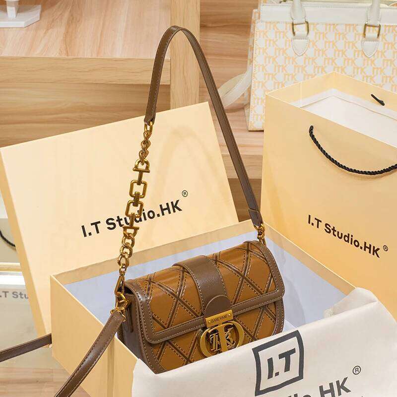 Women's shoulder designer brand genuine leather underarm for women's 2024 new high-end spring/summer crossbody small bag