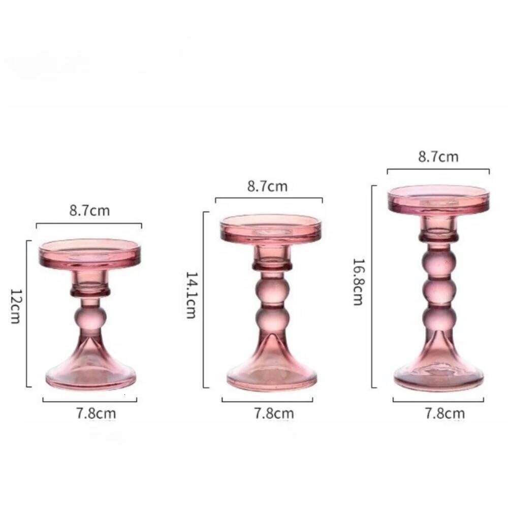 Creative High Footed Glass Candlestick Dining Wine Cabinet Decor Candle Stand Centerpiece for Table Wedding Dinning Party Y260131