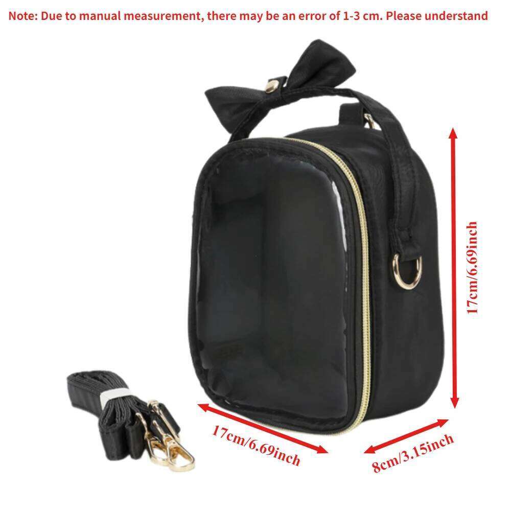 Cute Bow Ita with Removable Insert Plate Double Transparent Windows Messenger Woman Small Shoulder Crossbody Bag 2026