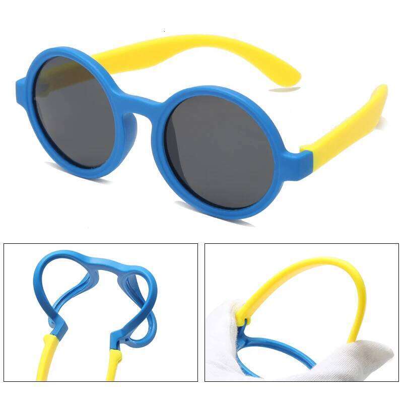 2023 New Cute Round Frame Children's Baby Safe Soft UV Resistant Sunglasses Trend Eyewear for Boys and Girls H260130