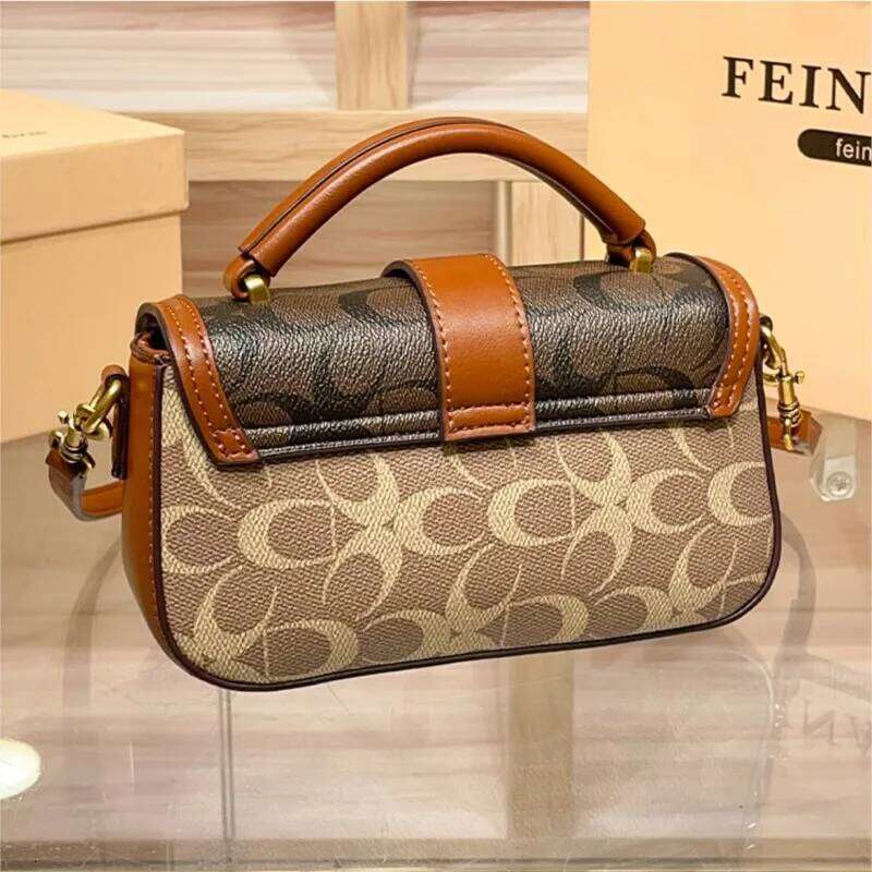 Ladies' Handheld Small 2025 New Light Luxury Niche Design Contrasting Color High End Commuter Shoulder Cross Bag