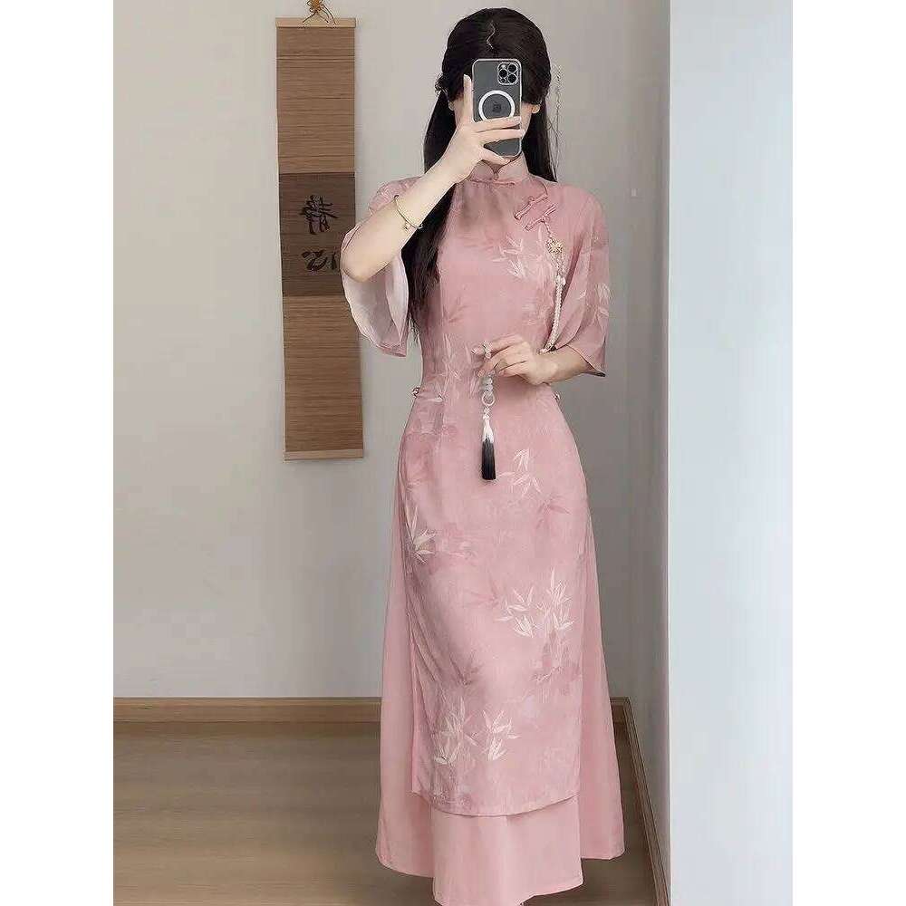 Chinese Pink New And Slim Summer Dress