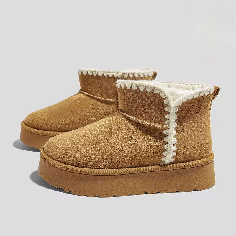 hot boot designer women snow boots for women winter womens shoes with fleece lining thickened cotton boots maroon brown waterproof non slip warm cotto