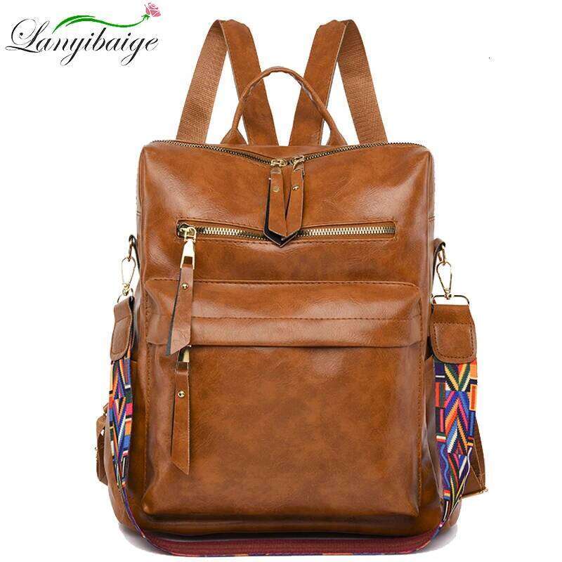 2023 New Women High Quality Leather Backpack Multifunction Shoulder School Bags for Teenager Girls Bagpack Mochila