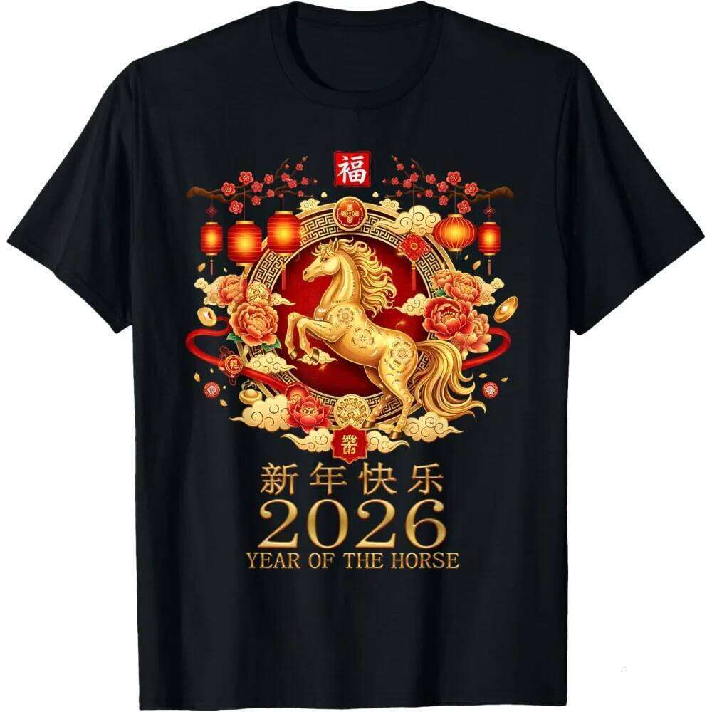 of The 2026 Lunar Chinese New Year Men Women Unisex T-Shirt Fashion Tees Horse Enthusiast O-neck Clothes C260131