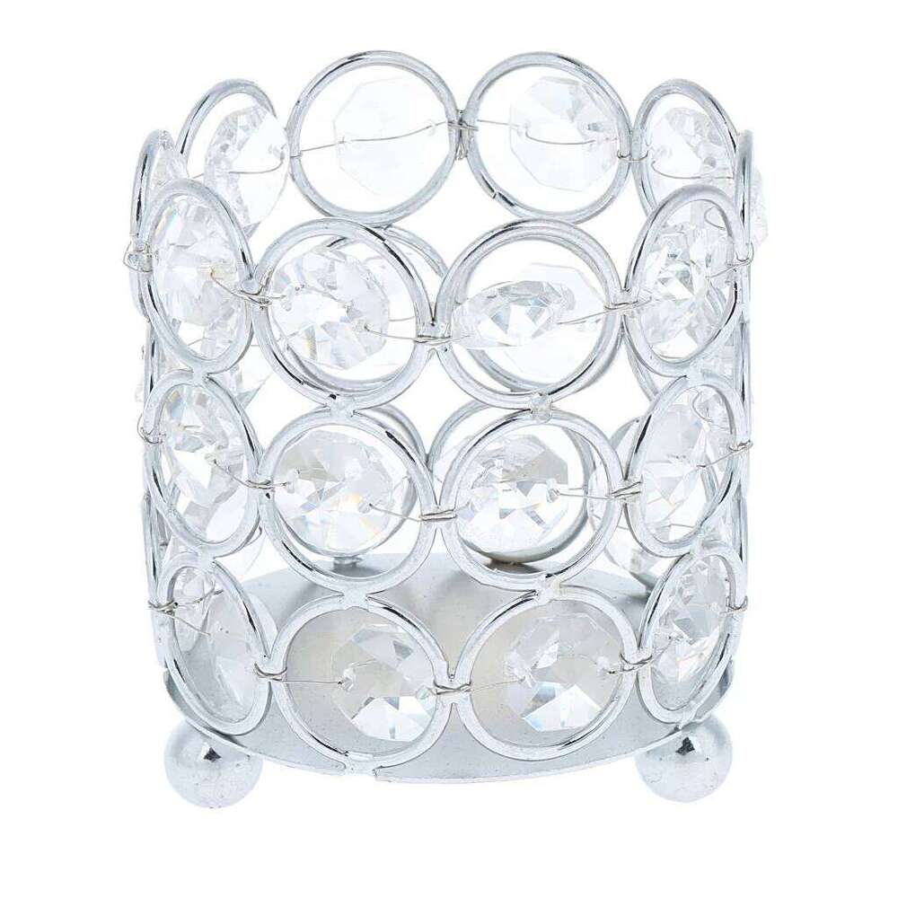 Crystal Tealight Candle Lantern Holders Gold Silver Candlesticks for Wedding Xmas Party Dinner Table Centerpieces Home Decors Y260131