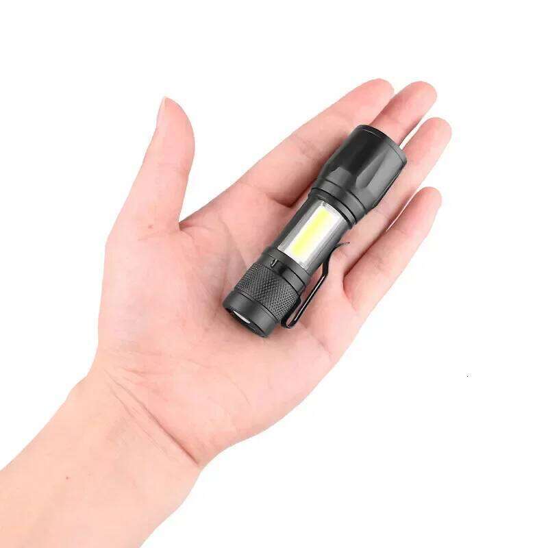 Mini LED COB+XPE Portable Torch USB Charging Camping Lantern Zoomable Focus Light Tactical Flashlight with Pen Clip H260131