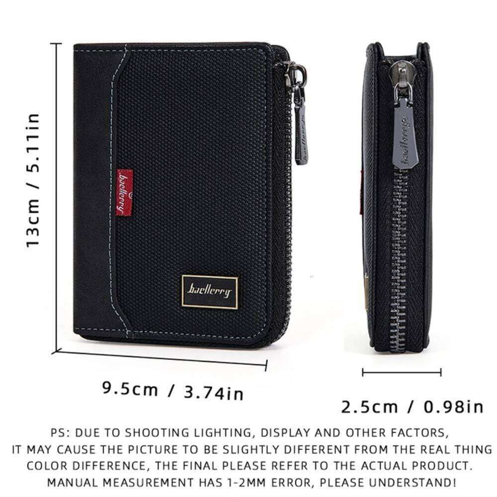 RFID Card Male Photo Holder Coin Pocket Man Purses Mens Wallet 2025 Luxury Brand Simple Short Men Zipper Wallets